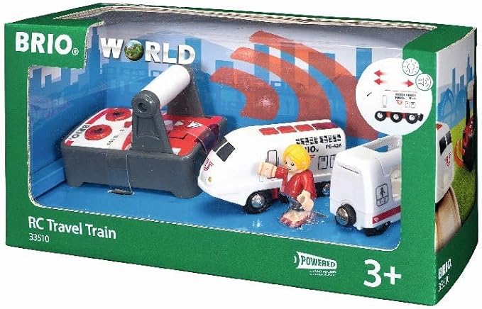 BRIO Remote Control Travel Train - Kids Toy with Light and Sound Features | Battery Operated | Compatible with Wooden Railway Tracks | Perfect for Toddlers Age 3+