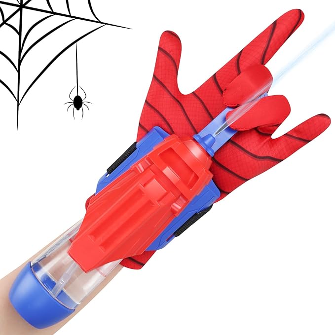 Spider Water Gun for Kids: Spider Web Shooter Automatic Water Blaster for Kids, Electric Wrist-Mounted Superhero Squirt Toy, Superhero Role-Play Toy for Outdoor Summer Fun, Blue