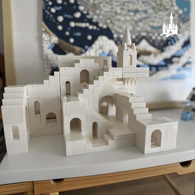 White Transforming Castle Building Block,Architecture Building Blocks(700PCS Gifts for Adults and Kids