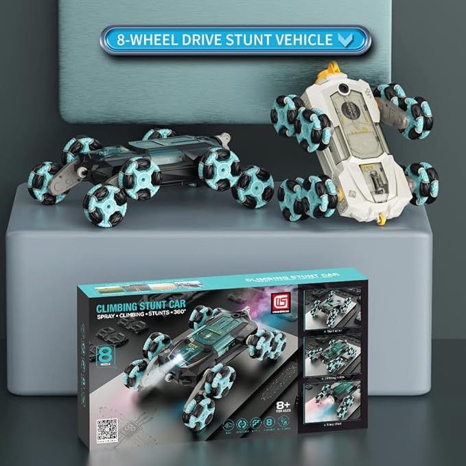 ATHLERIA 8WD Gesture Sensing Rc Stunt Car Toys for Ages 8-13,Hand Remote Control Cars-Double Sided 360°Rotating,Coolest Christmas Birthday Gifts Ideas for Boys Girls Kids Teens 8 9 10 11 12+ Year