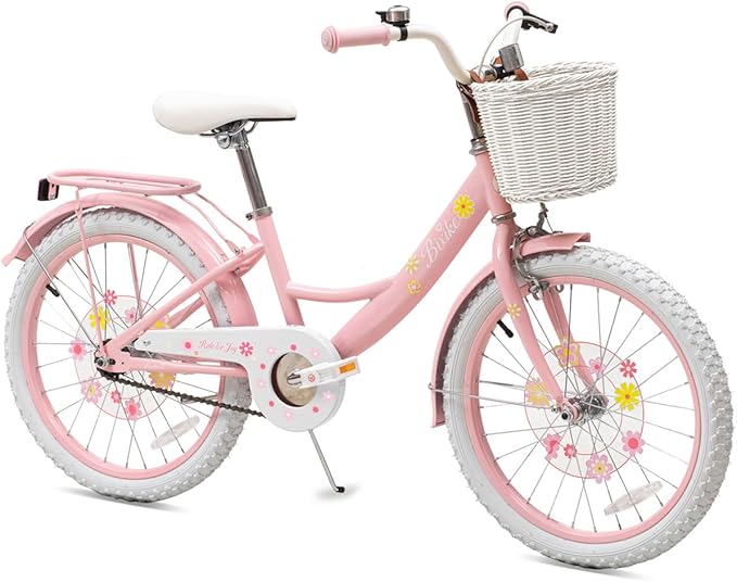 Girls Bike with Basket for Toddlers and Kids Aged 3-14 Years Old, 14 16 18 Inch with Training Wheels & Doll Seat, 20 Inch with Kickstand & Rear Rack, Princess Style Bicycle for Gift