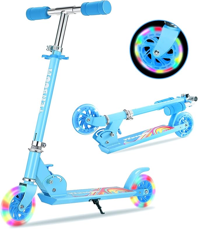 TENBOOM Scooter Toys for Kids Ages 6-12/3-5, Christmas Birthday Gifts for Girls Boys, Easy Folding Kids Scooter with 3 Levels Adjustable Handlebar