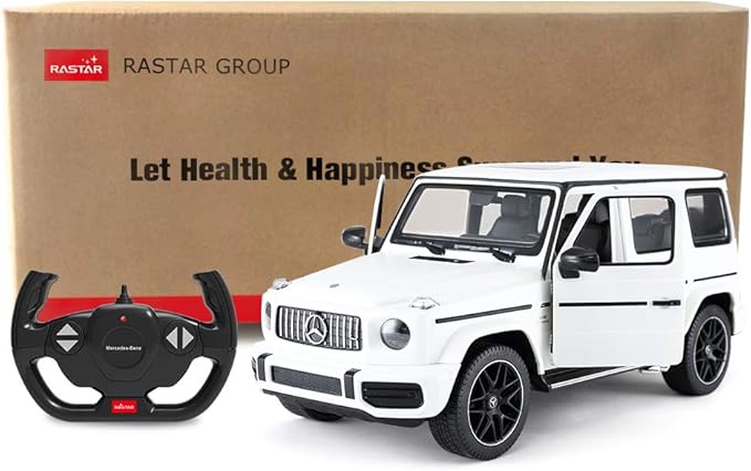RASTAR Off-Road Remote Control Car, 1:14 Mercedes-AMG G63 R/C Off-Roader Toy Car, Doors Open/Working Lights - White/2.4Ghz