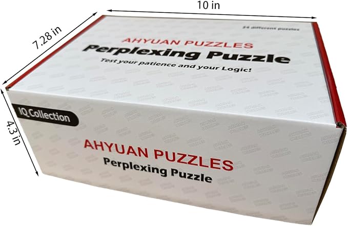 Assorted Metal Puzzle Stress Relief Sensory Toys Large 24 Pack IQ Wire Metal Puzzles with Paper Box Gift Package Great Educational Puzzle Games Toys for Kids and Adults by AHYUAN