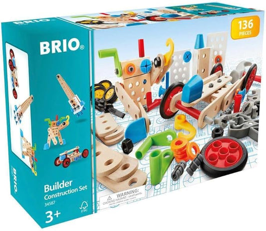 BRIO Builder 34587 Construction Set - 136-Piece STEM Toy with Wood and Plastic for Kids | Enhances Creative Skills | Safety Tested | Age 3 and Up