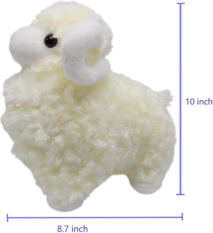 BABOLI Cuddly Sheep Stuffed Animal Adorable Fluffy Plush Sheep Toy Super Soft and Cute Lamb Doll Pretty Sweet Gifts for Kids Boys and Girls Present for Birthday or Party 10 Inches