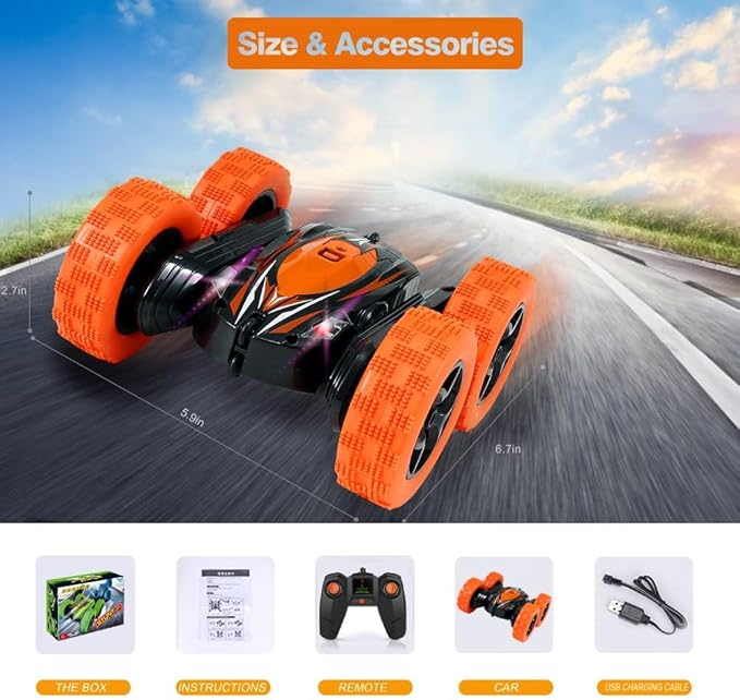 FREE TO FLY Remote Control Car Rc Cars - Drift High Speed 4Wd Off Road Stunt with 360° Flips - Christmas Birthday Gifts Racing Toys for Kids Age 8-12 6-8 3-5