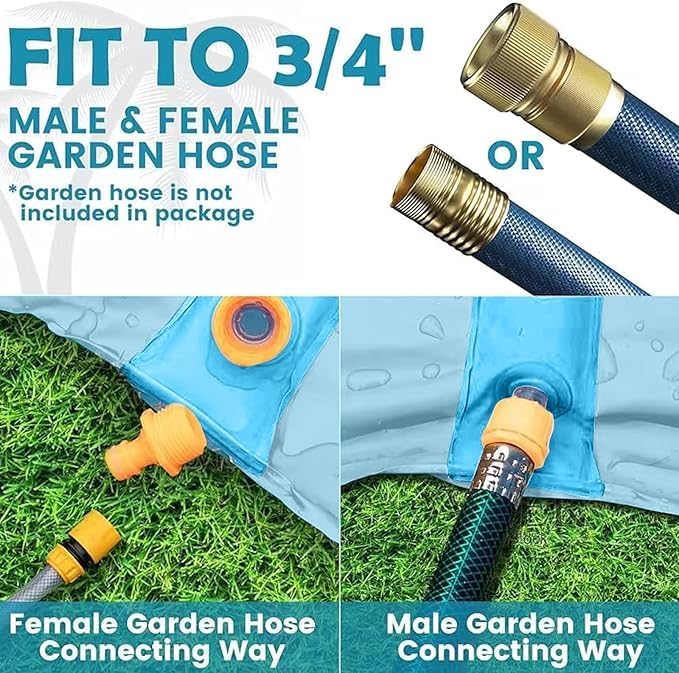 30ft Slip Splash and Slide, Heavy Duty Lawn Water Slide, Extra Long Slip Water Slides with 2 Bodyboards for Kids and Adults Kids Backyard Summer Toy with Sprinkler, Sports Outdoor Garden