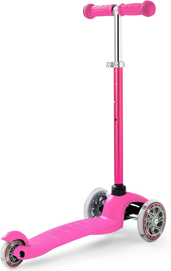 Kids 3-Wheel LED Kick Scooter - Adjustable Height, Lean-to-Steer for Boys & Girls Ages 3-8