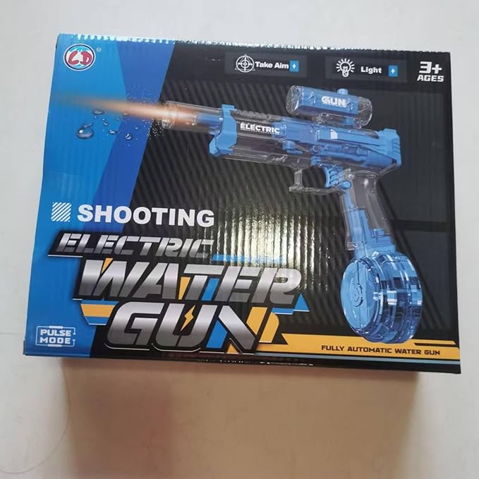 Electric Water Gun with Muzzle Light,Auto Water Soaker Blaster,Squirt Gun Range 23-32 FT,Outdoor Party Summer Water Shooting Game Toy with 2 Batteries,Ideal Watergun Easter Gift for Kids & Youths.