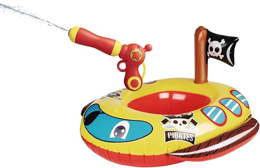 Pool Floats Kids with Water Gun, Pirate Ship Float for Toddler, Blow Up Swimming Pool Toys, Summer Fun Pool Inflatables Floaties for Boys Girls and Child, Outdoor Water Toys for Kids Ages 3-5 4-8