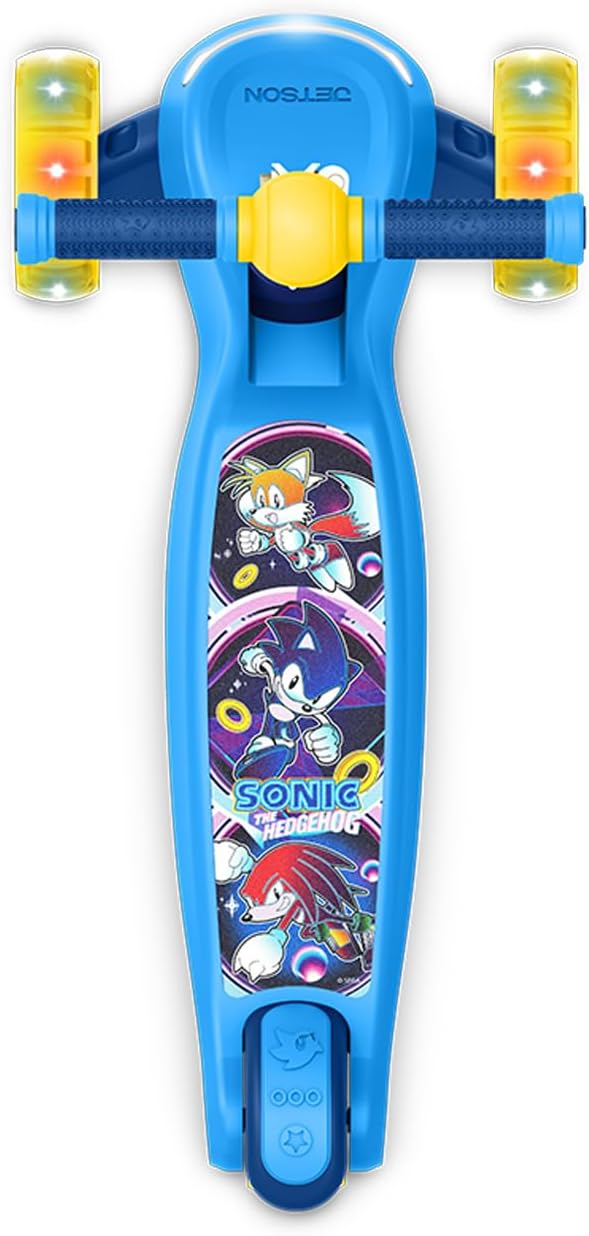 Jetson Character Kids Kick Scooter, LED Lights on Stem & Light-Up Wheels, Lightweight Frame, Height-Adjustable Handlebar, Lean-to-Steer System, Easy-Fold Mechanism