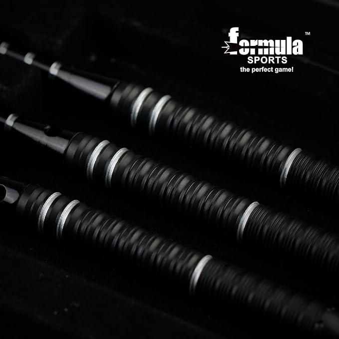 Formula Sports 90% Tungsten Darts Metal Tip Set 21g/22g/23g/24g, Professional Steel Tip Darts Set with Aluminum Shafts, Tungsten Barrels, Extra Flights, Dart Sharpener, Gift Box