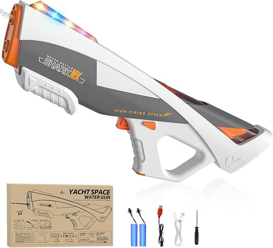 Electric Water Gun,Auto Suction Water Guns With Running Light & 2 Modes,Powerful Squirt Gun Range up to 32 FT,Outdoor Beach Party Shooting Game Watergun,Ideal Summer Easter Toy Gift for Kids & Youths.