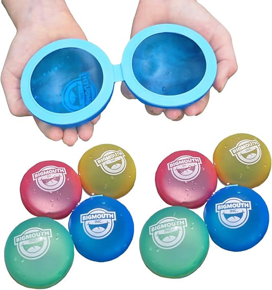BigMouth Inc Reusable Magnetic Water Balloons, Outdoor Summer Water Toys for Kids, Quick Fill Splash Activity - 8 Pack