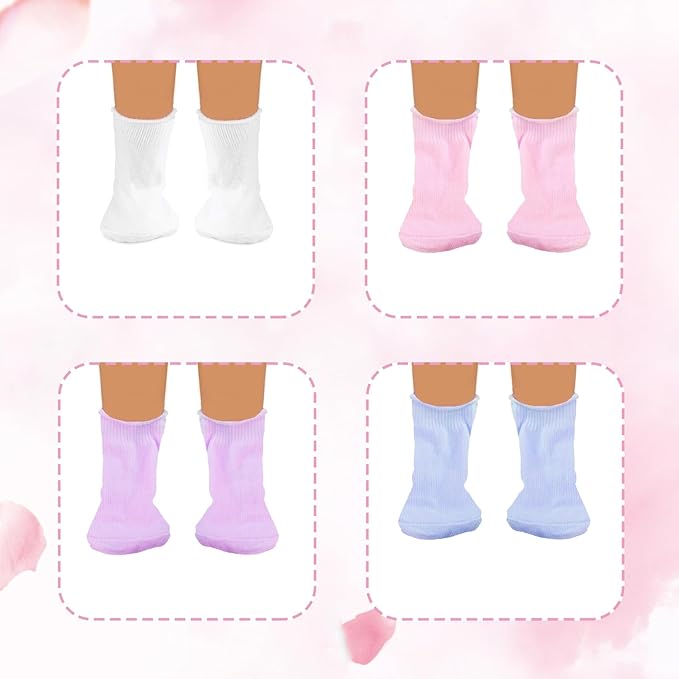 20 Pcs 18 inch Doll Accessories , 5 Pairs of Doll Shoes, 4 Pairs of Doll Socks, 1Pc Doll Sunglasses,1Pc Doll Necklace, Good Gift Holiday Best Gift Present for Girls, Kid