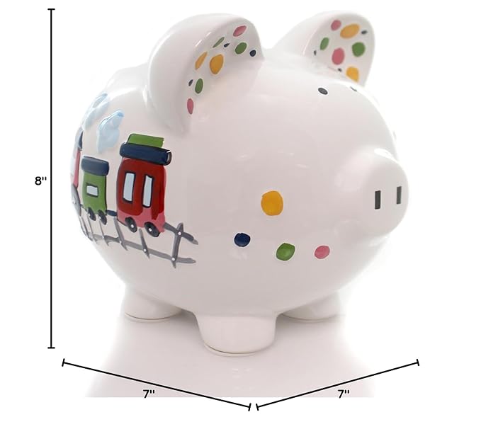 Child to Cherish Ceramic Piggy Bank for Boys, Train