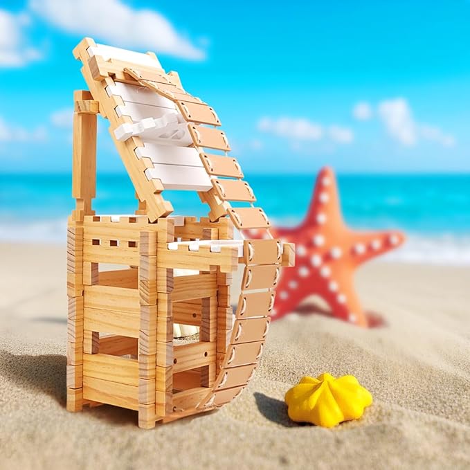 Jovi-mindly&Notchies 96 PCS Wooden Blocks Wooden Toys with Storage Bag, Preschool Learning Toys Wood Blocks Building for Kids Ages 4-8 Creative Construction Game,FSC Certified,Graduate Gifts