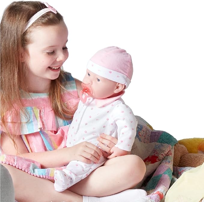JC Toys 20-inch La Baby Soft Body Doll | Washable | Gift Set includes Magic Milk Bottle & Pacifier | Removable Pink Outfit | Perfect for Toddlers and Kids Ages 2+