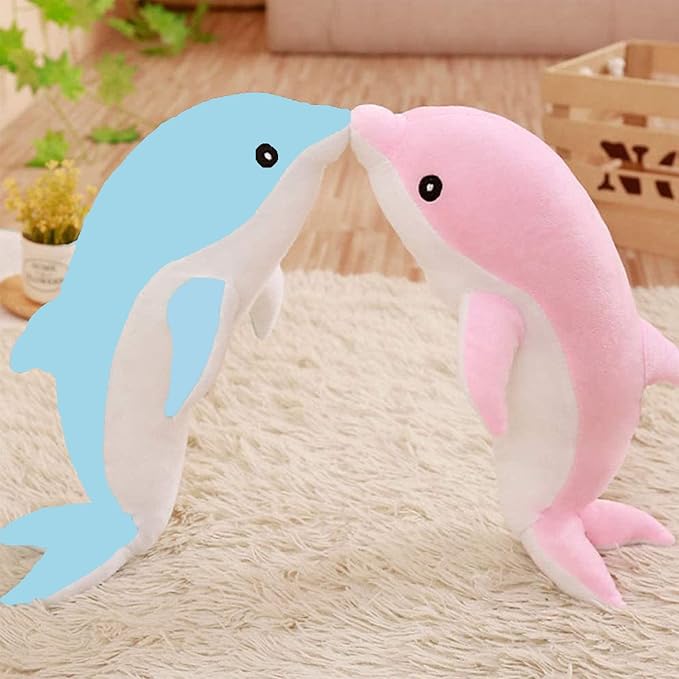Dolphin Stuffed Animals Plush Pillow Super Soft Sea Animal Plush Toys Dolls for Boys Girls Sleeping Cushion Gift (50cm/19.68in, Grey)