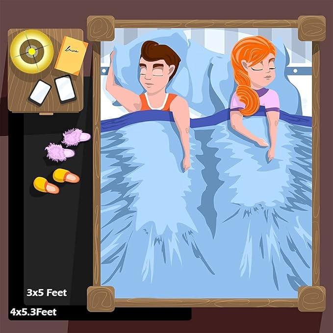 Amearea Premium Soft Area Rug 4x5.3 Feet, Black Rugs for Living Room, Fluffy Carpet for Bedroom Nursery Playroom Teen Home Decor, Comfortable Indoor Furry Dorm Carpets, Black