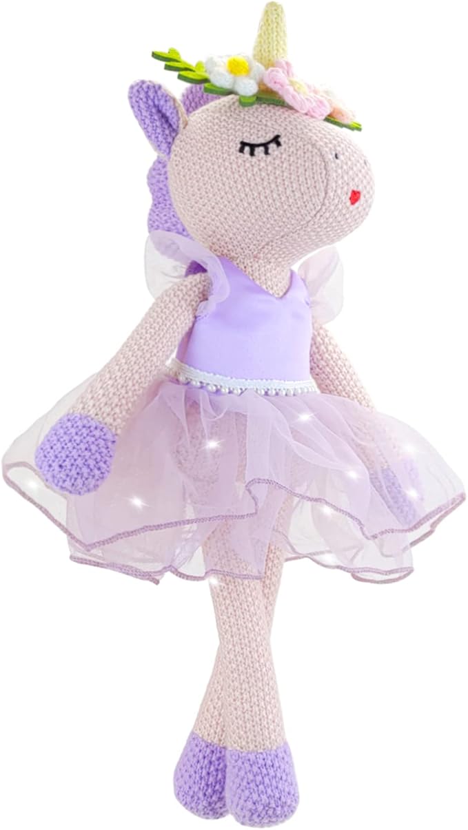 Unicorn Stuffed Animals Plush Ballerina Baby Doll, U nicorn Toys for Girl Age 4-6, Stuffed Animals for Girl 4 Year Old Girls Birthday Gifts U nicorn Decorations for Girls Toys 4-5(Pink)