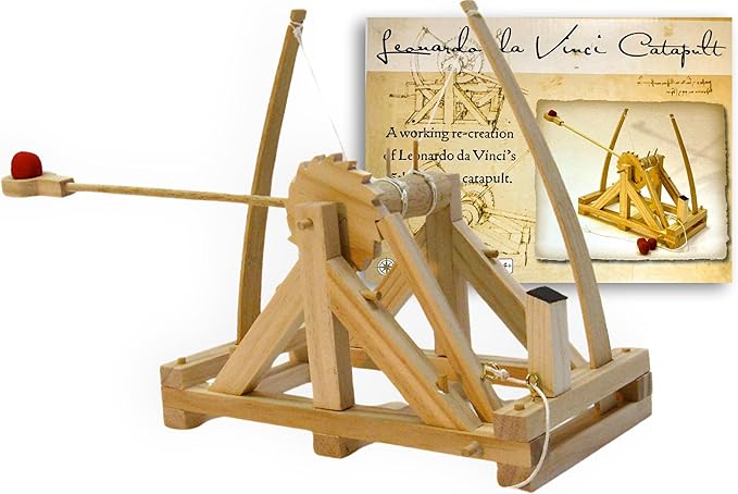 Pathfinders STEM Kits – Leonardo da Vinci Catapult kit | Trebuchet Science Kits for Kids Age 12-14 | Toys for Ages 8-13 Physics Toys | Kids Engineering kit | Learning Resource | Engineering