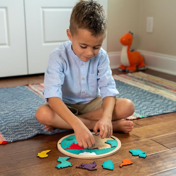 7 Continents & 5 Oceans of The Earth Wooden Jigsaw Puzzle for Kids | 21 Puzzle Pieces | Learning & Educational Toy Gift for Boys & Girls Ages 3 Years and Above