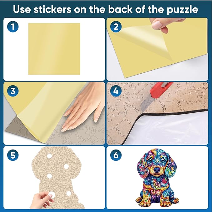 Golden Retriever Puppy Wooden Puzzles for Adults,500 Pieces Unique Shaped Liberty Wooden Jigsaw Puzzles,Best Gifts for Puzzle Lovers and Famliy Games,19.3x14.47Inches