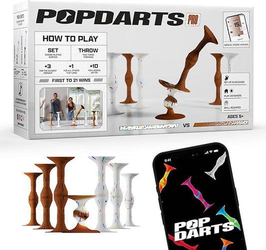 Popdarts PRO Pack Game Set (Party) - Indoor, Outdoor Suction Cup Throwing Game - Competition with a POP