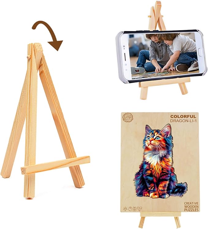 Wooden Puzzles for Adults, Wooden Jigsaw Puzzles for Adults Kids, Colorful Dragon-Li-1 Unique Shaped Wood Puzzles Adult, Creative Birthday Gifts for Friends Family Game (8.5 * 6in 80pcs)