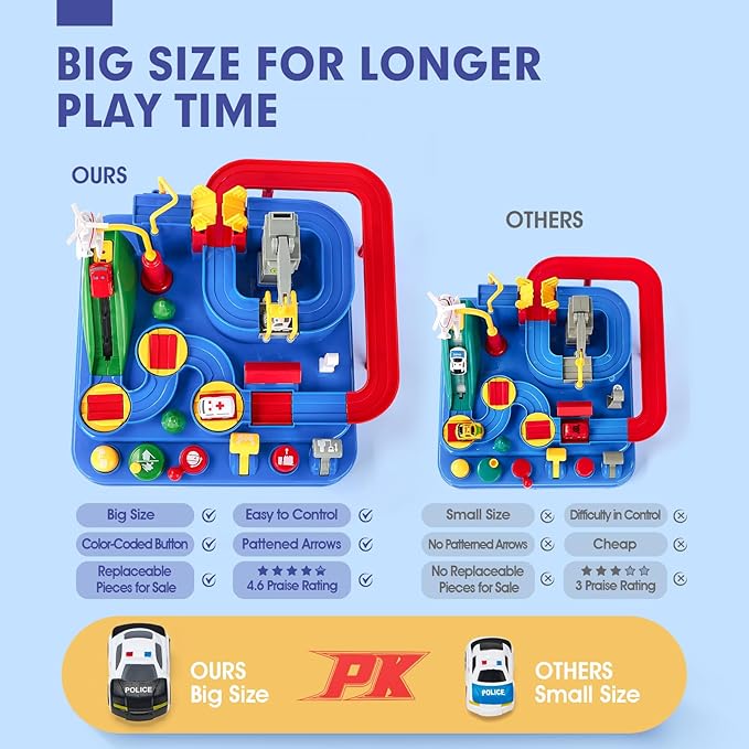 Toys for 3 Year Old Boys Birthday Gift - Large Race Track - 3 Year Old Boy Toys - Car Toys for Boys 3-4-5-6-7 - Montessori/Thinking/Fine Motor Skills/STEM Toys