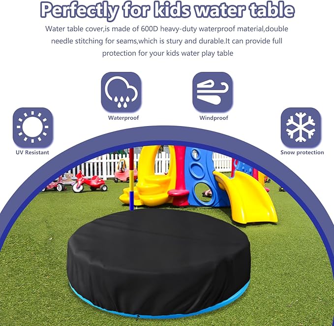 Kids Activity Pool Cover,Outdoor Heavy Duty 600D Waterproof Kiddie Pool Cover for Step2 Play & Shade Pool