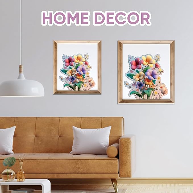 Colorful Flower Bouquet 500 Pieces Wooden Jigsaw Puzzles for Adults Unique Irregular Shape Fun Challenging Puzzles for Kids and Couples on Birthday, Father's Day, Christmas 16.4”x16.9”