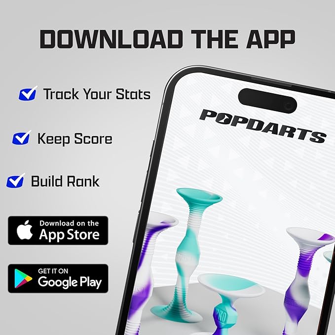 Popdarts PRO Pack Game Set (Retro) - Indoor, Outdoor Suction Cup Throwing Game - Competition with a POP