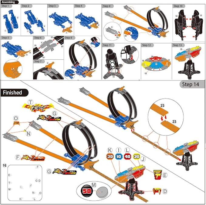 Race Track Sets, Two-Player Competitive Car Race Track Toys for Kids, 2 High Speed Race Cars, 360° Loop Track Car Toys for Boy Girls Christmas Birthday Gift (B Race Car Set)