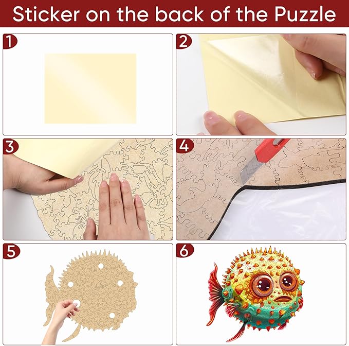 Fish Wooden Puzzles for Kids and Adults,200 Pieces Unique Shaped Jigsaw Puzzles for Adults and Children,Family Game,Birthday Children's Day Gifts,11.1x11.4 Inches