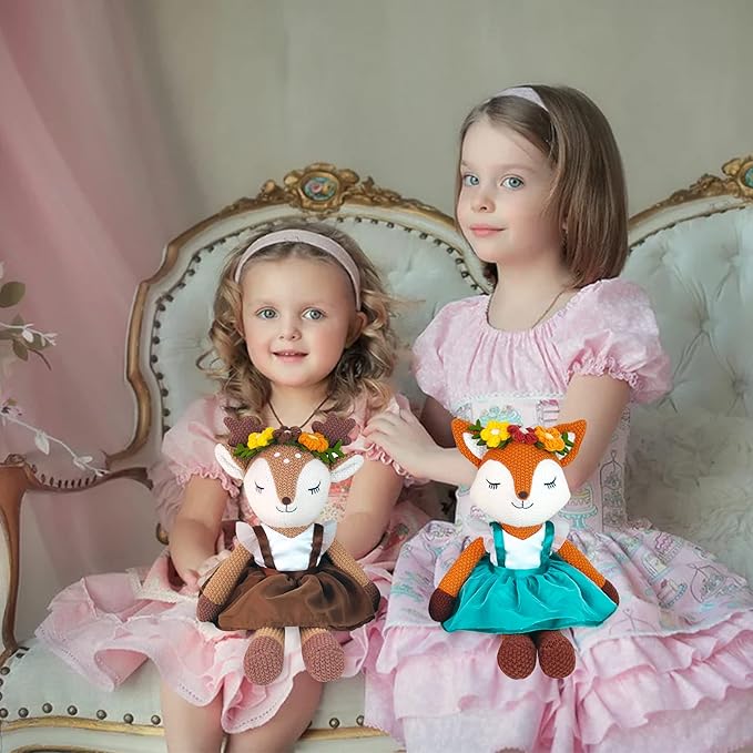 Fox Stuffed Animal,Fox Plush Toys,Stuffed Animals for Girls,Soft Ballerina Doll Animal Toy, Christmas Birthday Gifts for Baby Kids Girls(Orange)