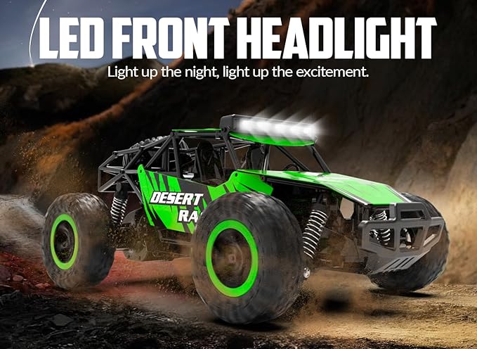 RACENT 1:16 RC Truck, 20kph Remote Control Cars for Boys, Off-Road Monster Truck Toy Vehicle for Kids & Adults with 50 Mins Playing Time