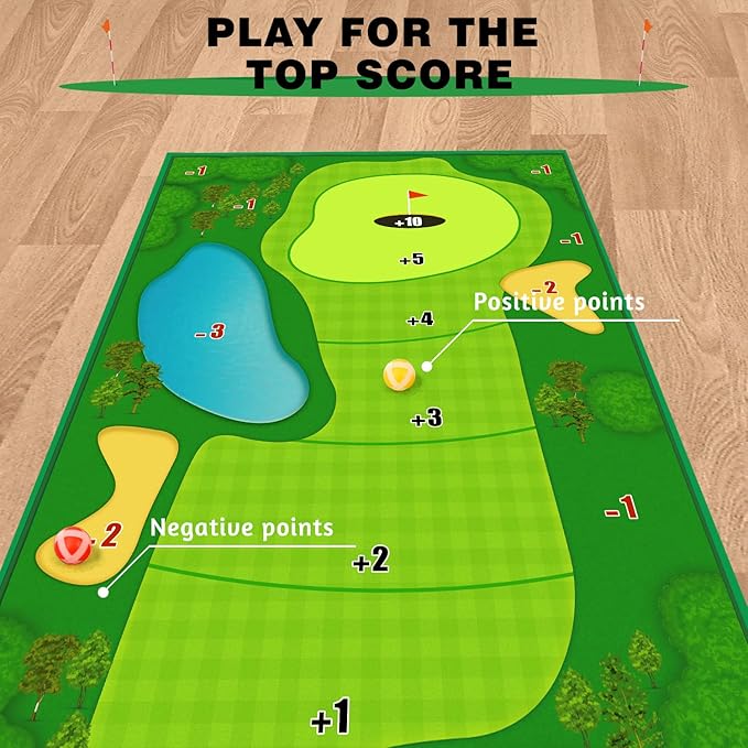 TOY Life Chipping Golf Game Mat Indoor Outdoor Games for Adults and Family Kids Outdoor Play Equipment Stick Chip Game Indoor Golf Set Backyard Games Outdoor Toys for Kids