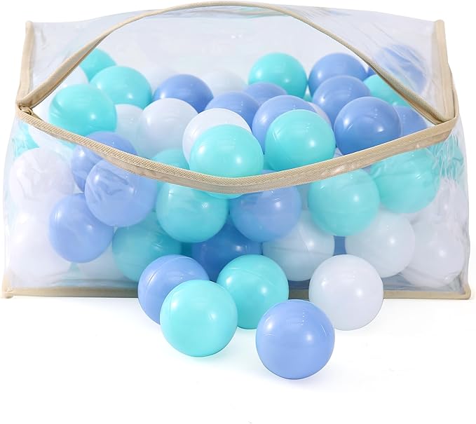 MoonxHome Ball Pit Balls for Toddlers, BPA Free Crush Proof Plastic Toy Balls for Ball Pit, Children's Pool Water Toys, Macaron Ocean Balls for Play Tent 2.15 Inch Pack of 100…