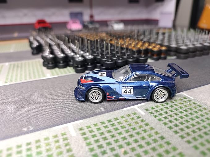 1:64 Scale Rubber Tire and Axle Set โ 10-Pack Custom Wheels with Easy-Install Axles for Hot Wheels & Matchbox Cars โ Mixed Styles, No Drilling Needed