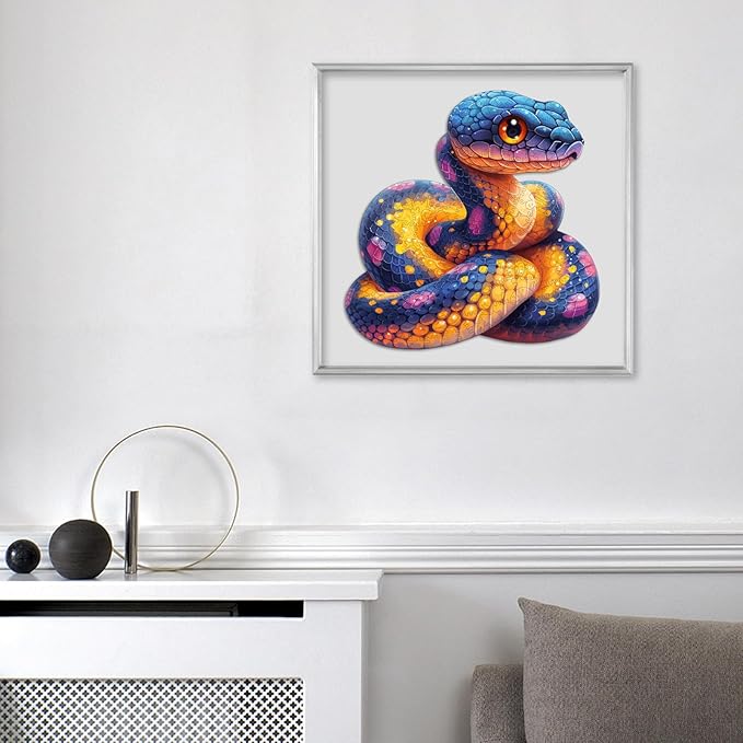 Wooden Puzzle for Adults, Snake Wooden Jigsaw Puzzles(10.8 * 11in-200pcs), Medium,Unique Shape Adult Puzzles,Irregular Wood Puzzles Creative Gift for Adults and Kids Family Game