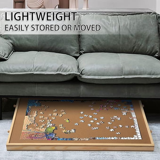 Puzzle Board with Drawers for 500 Piece Puzzle,25 x 19 Inch Wooden Jigsaw Puzzles Table for Adults, Game,Organizer,Storage,Accessories