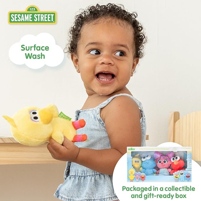 Kids Preferred Sesame Street Elmo, Cookie Monster, Abby Cadabby & Big Bird Plush Toys for Toddlers 1-3, Stuffed Animal Toys