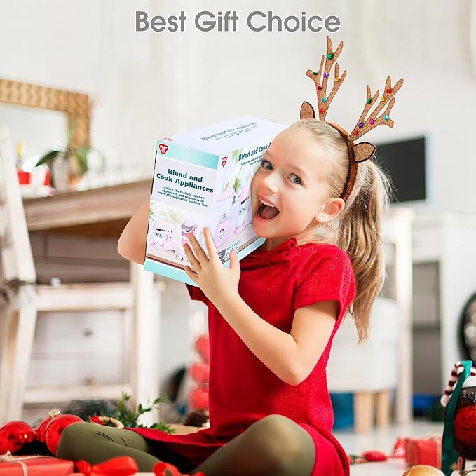 Kids Toy Kitchen Sets, Play Kitchen Accessories for Kids Ages 4-8 3-5, Kitchen Appliance Toys, Blender, Coffee Maker Machine, Mixer, Toaster, Pretend Play Toys for 4 Year Old Girls Toddlers 3-5