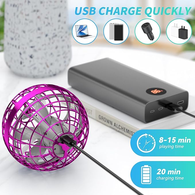 2025 AI Flying Orb Ball Toys, Hand Controlled Boomerang Hover Ball, Mini Drone Cosmic Globe Fidget Spinning Kids Adults Outdoor Fly Toy Christmas Birthday Gift for Boys Girls 6 7 8 9 10+ Year Old