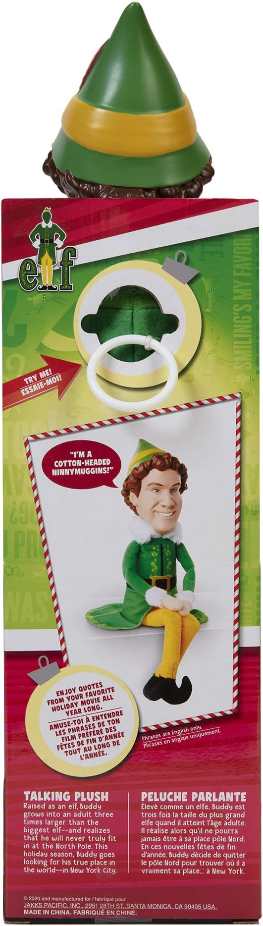 Jakks Holiday Elf Buddy The Elf Talking Plush with 15 Phrases Approximately 12-Inches in Height