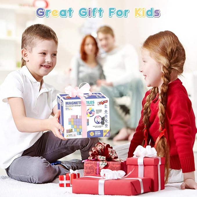 Magnetic Building Blocks Toys for Toddler Girls Boys Age 3-5 5-7 4-8 Macaron Magnetic Blocks Stem Sensory Toys, Preschool Learning Activities Birthday for 3 4 5 6 7 Year Old Boys Girls