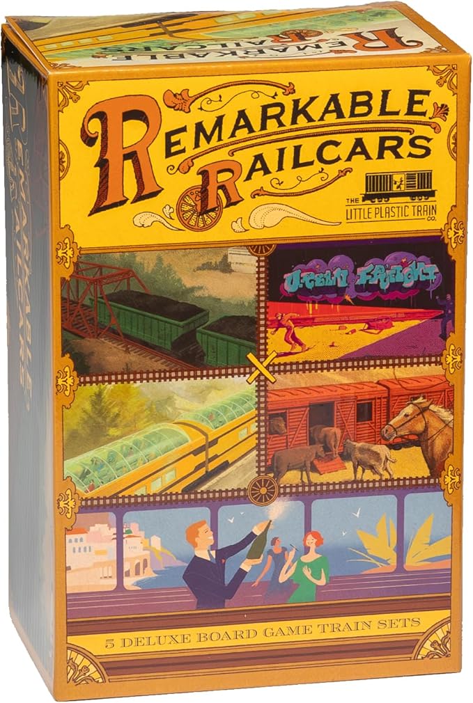 Remarkable Railcars - Deluxe Board Game Train Set | Upgraded Player Pieces for Ticket to Ride and Other Adult, Family, and Kids Train Board Games